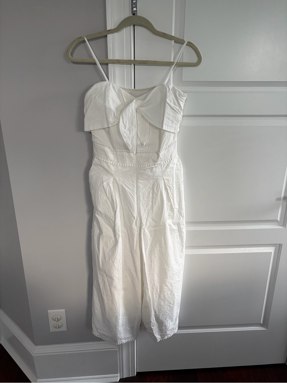 Greylin White Strapless Tie-Front Jumpsuit